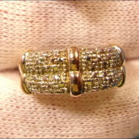 Antique 925 Rose Gold Plated Diamond Ring - Picture 1 of 6